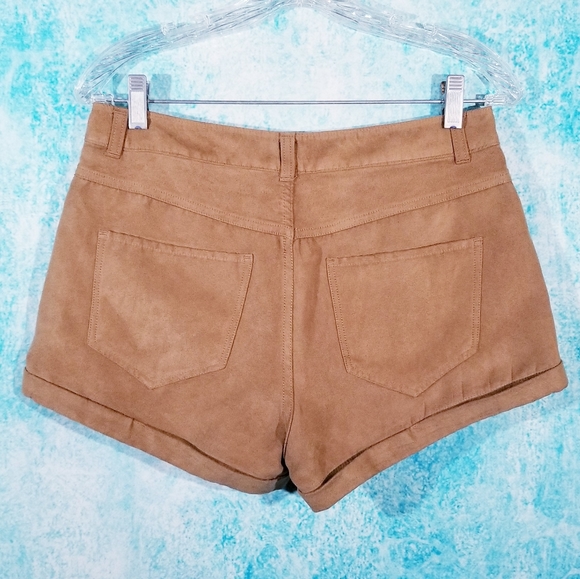 Hollister Tan Faux Suede High Waist Shorts - Picture 6 of 13
